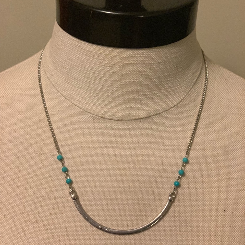 Paparazzi Blue and silver beaded necklace